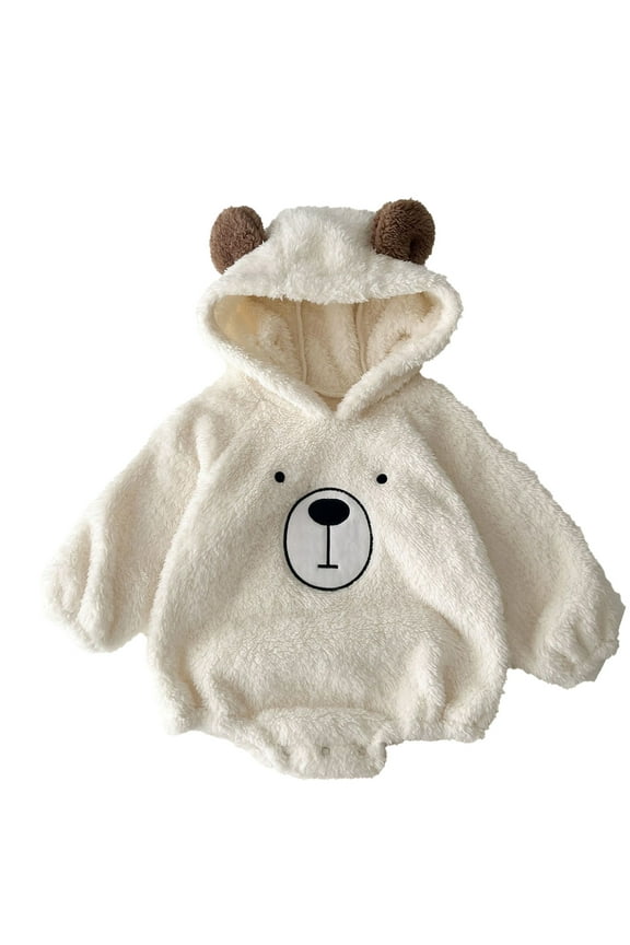 Baby Bear Onesie Outfit Girls Boys Jumpsuit Hooded Romper Long Sleeve Bodysuit Soft Bodysuit Jumpsuit One Piece Outfits