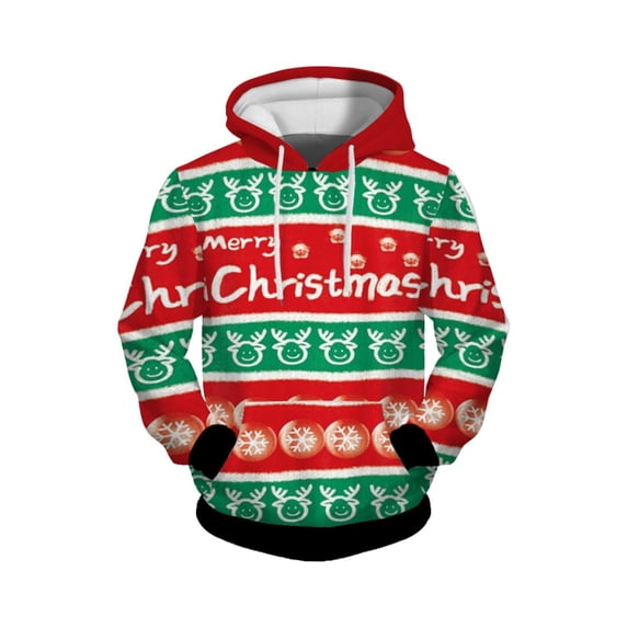 JIKNTTR Boys' Hoodie Hooded Sweatshirt Kids Autumn Christmas Long Sleeved Printed Hoodies Christmas Holiday Hooded Pullover Cute Sport Shirts for Kids