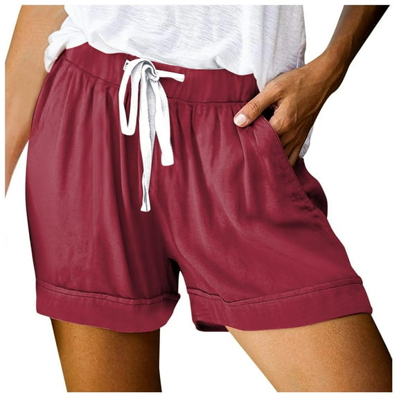 JIKNTTR Cargo Shorts For Women Drawstring Shorts Summer Elastic Waist Casual Lightweight With Pockets Sports Shorts Women Summer Breathable Pants