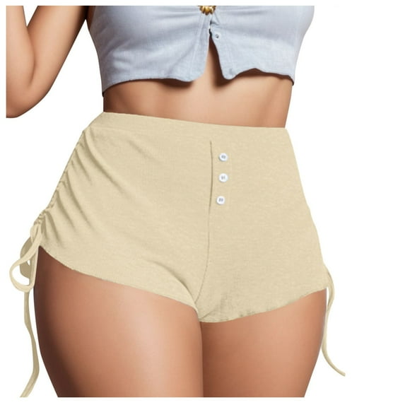 JIKNTTR Cargo Shorts Women Fashion Casual Drawstring Sexy Shorts Side Strap Solid Color Pants Lightweight Summer Shorts for Women