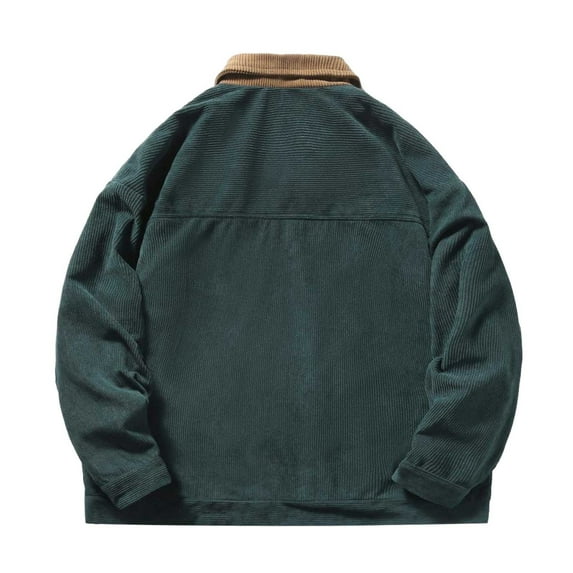 JIKNTTR Casual Mens Flannel Shirt Jacket Autumn/Winter Plus Size Jacket Fashion Casual Corduroy Color Blocked Jacket Double Pocket Casual Button Down Shirts Shacket