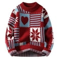 thumbnail image 1 of JIKNTTR Christmas Sweater Couple Matching Crewneck Knit Pullover Men Women Xmas Jumper Fashion Casual Pullover Sweaters Christmas Sweaters, 1 of 8