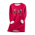 thumbnail image 1 of JIKNTTR Christmas Sweatshirts For Women Winter Warm Long Sleeve Shirt Pullover Top Soft Crewneck Thermal Pullover Tees Casual Thermal Top, 1 of 5