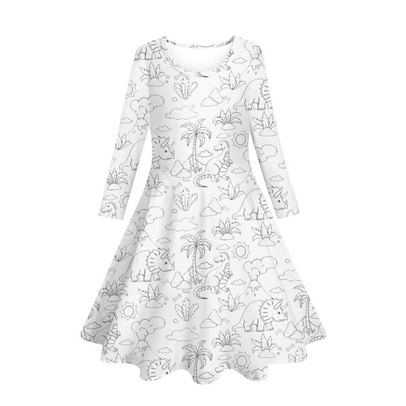 JIKNTTR Girls Nightgowns Cute Nightdress Kid Diy Hand Painted Homewear Colouring Night Dress For Girl Can Play With And Wear Soft Princess Sleepshirt