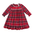 thumbnail image 1 of JIKNTTR Girls Nightgowns Princess Nightgown Pajamas For Toddler Kids Christmas Plaid Long Sleeve Dress Casual Red Plaid Nightwear Pajama Set for Girls, 1 of 8