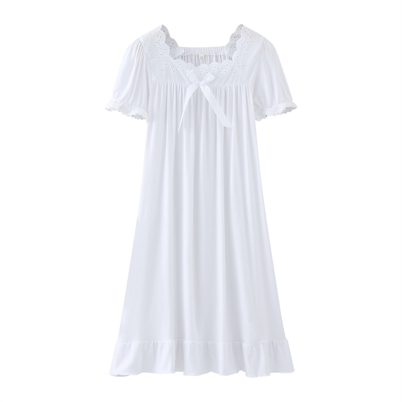 JIKNTTR Girls Nightgowns Puff Short Sleeve Sleepwear Nightdress