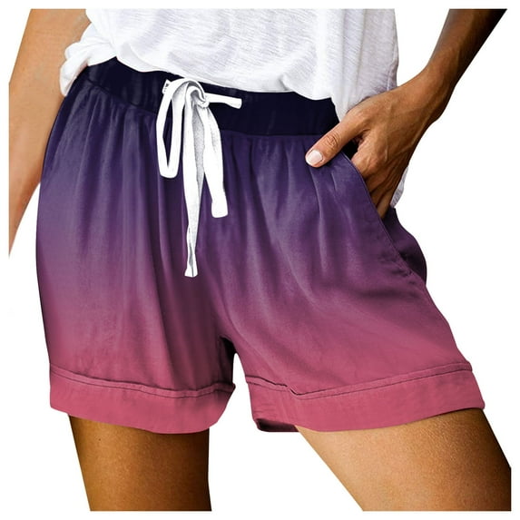 JIKNTTR High Waisted Shorts Women Drawstring Shorts Elastic Waist Casual Lightweight With Pockets Women's Running Shorts