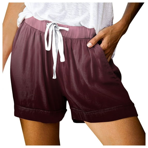 JIKNTTR High Waisted Shorts Women Drawstring Shorts Elastic Waist Casual Lightweight With Pockets Womens Workout Gym Shorts