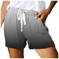 thumbnail image 1 of JIKNTTR High Waisted Shorts Women Fashionable Printed Drawstring Shorts Summer Elastic Waist Casual Lightweight With Pockets Shorts for Women Travel Athletic, 1 of 4