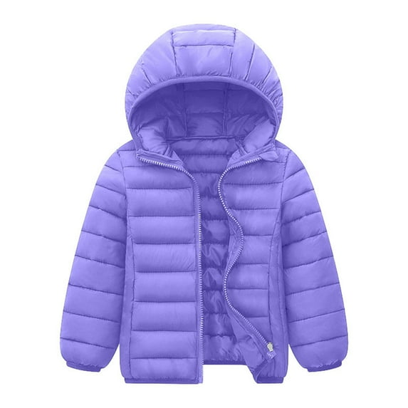 JIKNTTR Hooded Puffer Jackets For Boys Girs Lightweight Packable Winter Warm Coats Solid Color Padded Outerwear Coat Fashion Casual Outdoor Coats