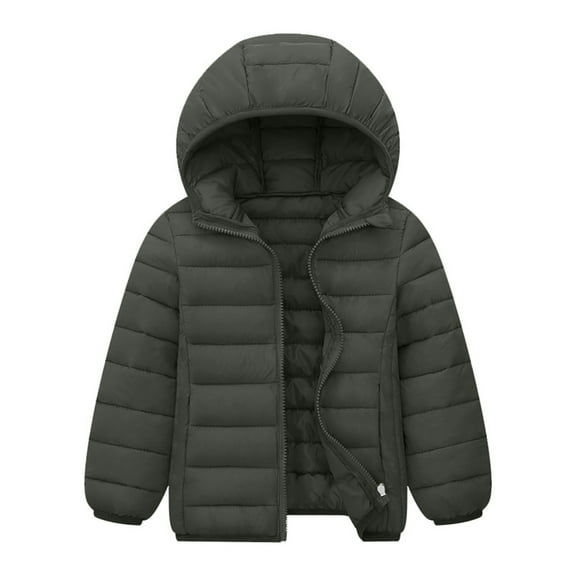 JIKNTTR Hooded Puffer Jackets For Boys Girs Lightweight Packable Winter Warm Coats Solid Color Padded Outerwear Coat Hooded Puffer Down Jacket