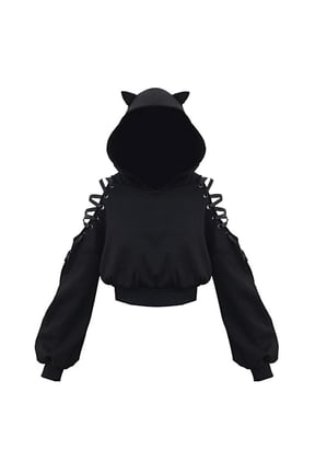 Hoodies For Women Cute Crop Top Gothic Hooded Sweatshirt Women Casual Long Sleeve Pullover Hoodies Tops Stylish Hooded Tops
