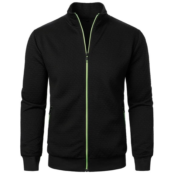 JIKNTTR Jackets For Men Casual Men's Track Jackets Full-Zip Athletic Jacket Sweatshirt Neck With Zipper Pockets Stylish Coat Outerwear
