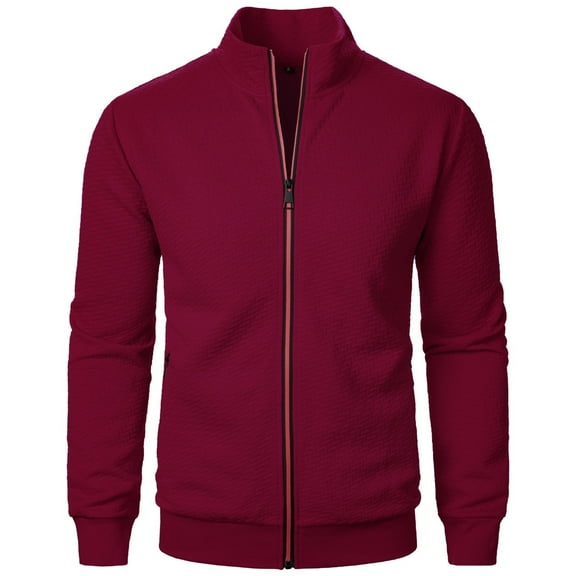 JIKNTTR Jackets For Men Casual Men's Track Jackets Full-Zip Athletic Jacket Sweatshirt Neck With Zipper Pockets Warm Puffy Jackets