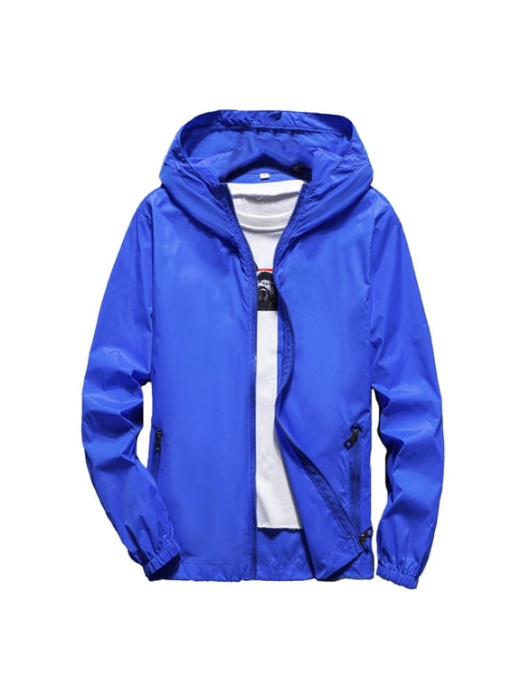 Jackets For Men Outdoor Men's Sun Protection Light Thin Breathable Full Zip Skin Jacket Long Sleeve Sun Shirts Hiking Fashion Mens Jacket