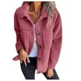 thumbnail image 1 of JIKNTTR Jackets For Women Casual Sherpa Fall Jacket Cozy Teddy Coat For Autumn Winter With Lapel Collar Fashionable Warm Outerwear For Women Oversized Sherpa Warm Coats, 1 of 7
