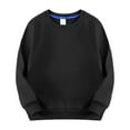 thumbnail image 1 of JIKNTTR Kids Boys Girls Crewneck Pullover Thicked Lined Sweatshirt Solid Color Long Sleeve Shirt Tops Warm Fall Winter Clothes Graphic Print Sweatshirts, 1 of 2