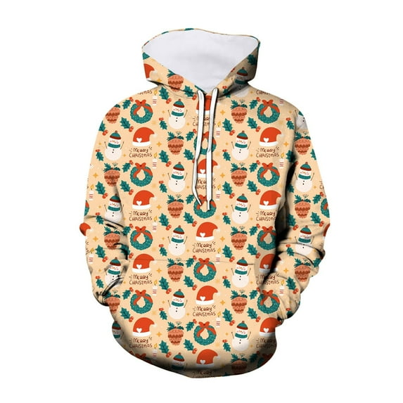JIKNTTR Kids Boys Girls Hoodie Pullover Autumn Winter Christmas Hooded Sweatshirt Santa Print Casual Hoodies Cartoon Outerwear With Pocket Cute Boys' Sweatshirt