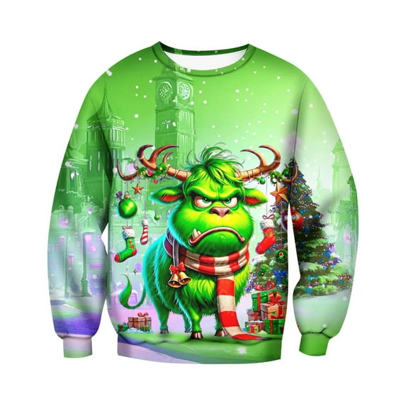 JIKNTTR Kids Christmas Crewneck Sweatshirt Casual Comfortable Fashion Hoodies & Sweatshirts Pullover For Boys Girls Casual Athletic Sweatshirts