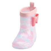 JIKNTTR Kids Rain Boots For Boys Girls Toddler Rain Boots Short Rain Boots For Toddler Easy On Lightweight Rainbow Rain Shoes With Easy On