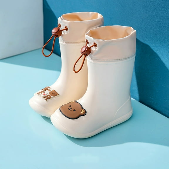 JIKNTTR Kids Rain Boots For Girls Waterproof New Spring Summer Autumn Toddler Rainboots Cute Cartoon Animal Baby Rain Shoes Winter Waterproof Shoes