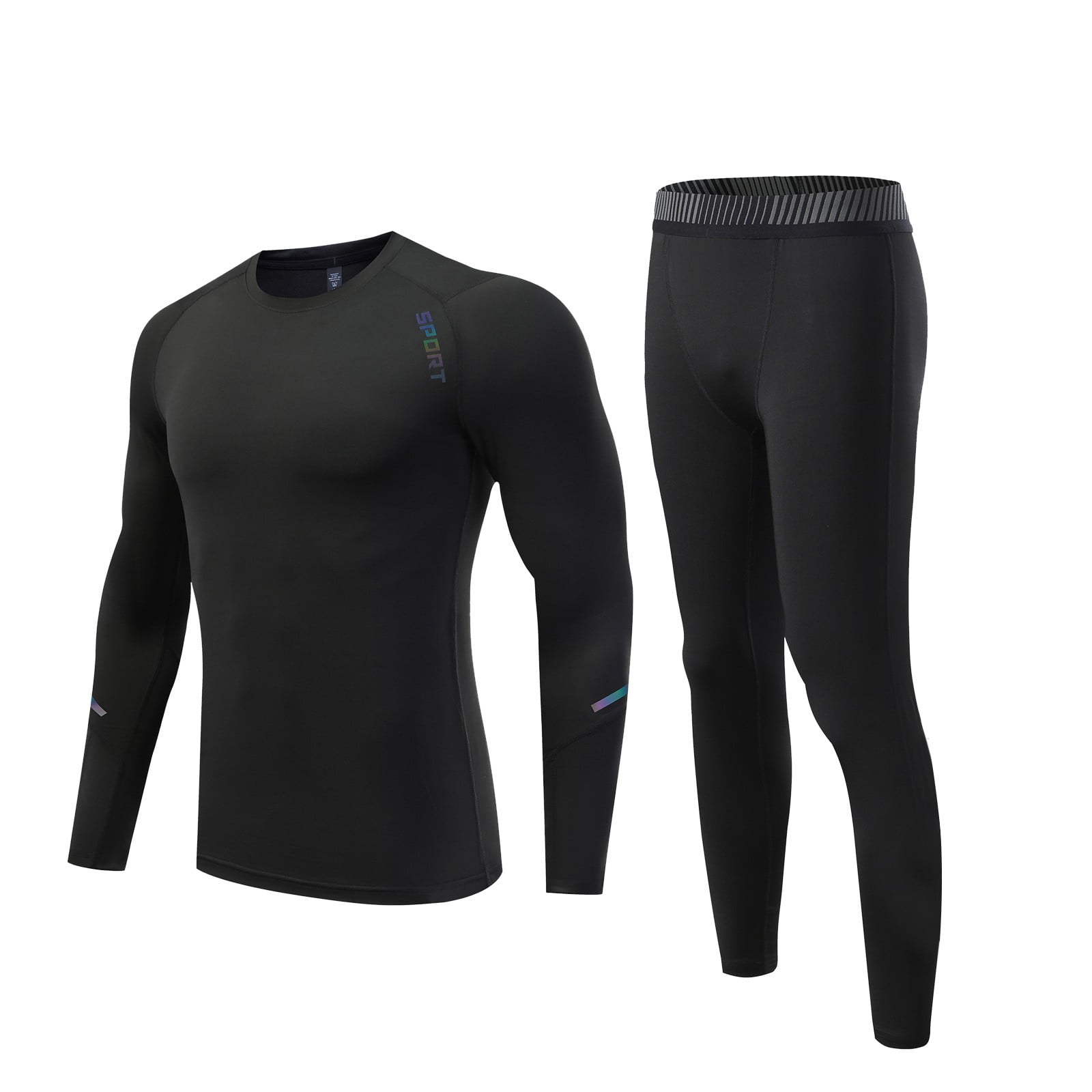 Men's Undershirts Gustave Long Johns Thermal Underwear Set For Men Winter Soft Warm Fleece Lined Base Layer Top Bottom Cold Weather Sleeve Undershirts Pants Black L Playeras Térmicas Para Hombre - Foto 6