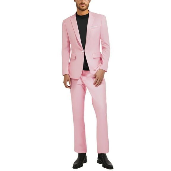 JIKNTTR Men's 2 Piece Slim Fit Suit Set Business Casual Suit Sets Solid Color Man Wedding Party Jacket Blazer & Pants Set Leisure Sport Suit