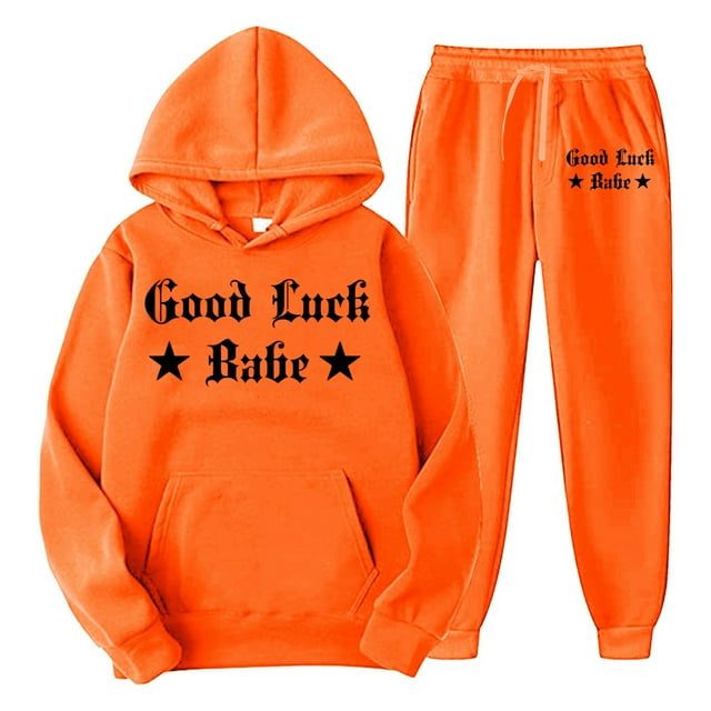 JIKNTTR Men's 2 Piece Tracksuits Fashion Letter Printed Pullover Sweatsuits Athletic Fit Jogging Hoodie Outfit Set Outdoor Sweatsuit Outfits