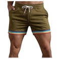 thumbnail image 1 of JIKNTTR Men's Casual Cargo Shorts Lightweight Mens New Summer Rainbow Shorts Pocket Drawstring Loose Casual Sports Shorts Beach Pants Casual Elastic Waist Drawstring Shorts, 1 of 4