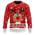 thumbnail image 1 of JIKNTTR Men's Christmas Sweater Christmas Reindeer Print Knit Turtleneck Sweaters Fashion Casual Holiday Sweater Casual Knit Sweater Tops, 1 of 4