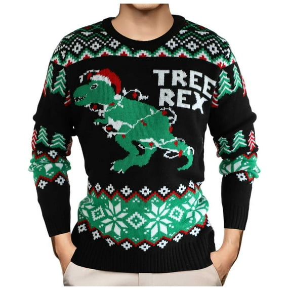 JIKNTTR Men's Christmas Sweaters Funny Christmas Sweaters For Men Autumn Winter Thermal Knitwear Pullover Sweater Knitted Sweaters Streetwear