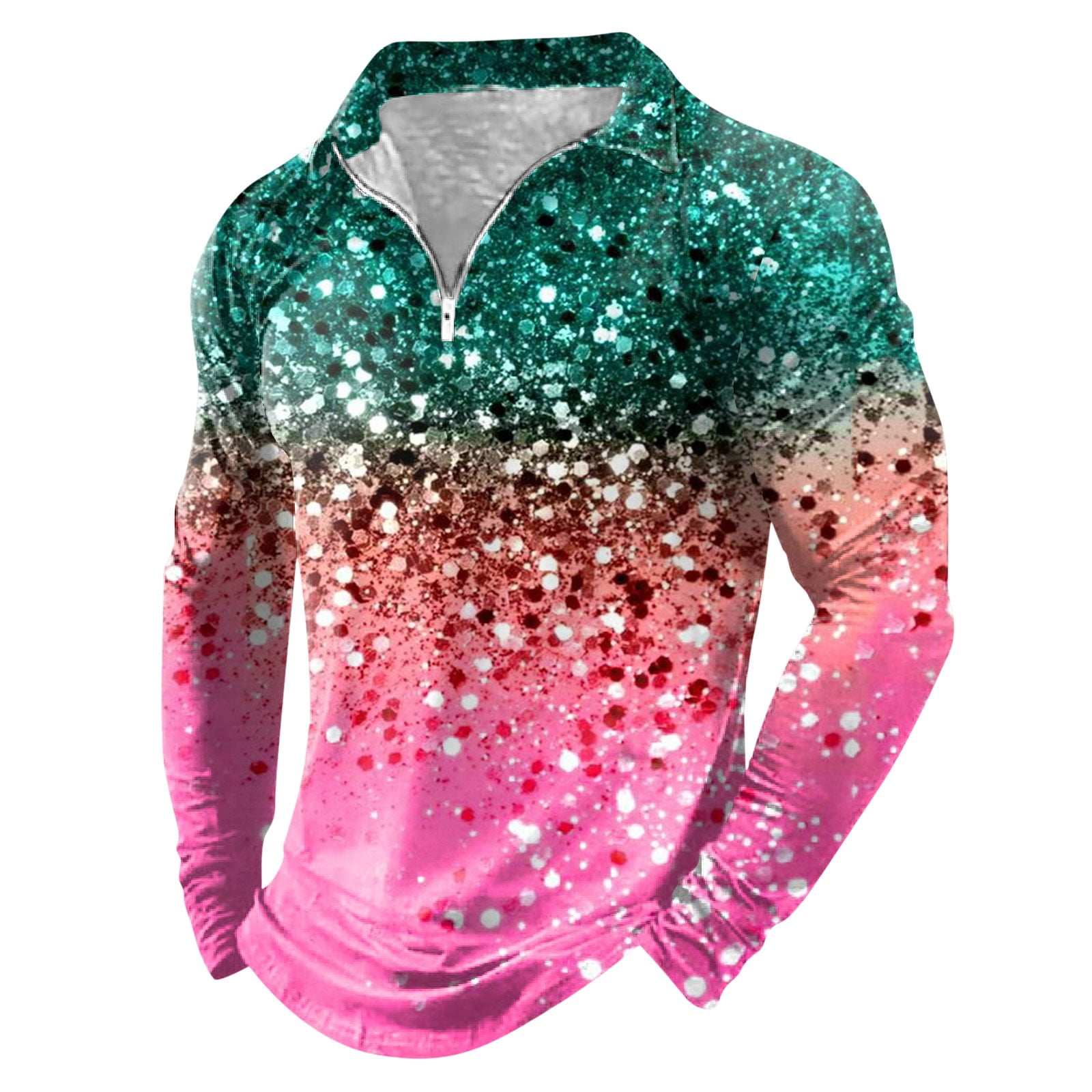 JIKNTTR Men's Long Sleeve Polo Shirts Casual Business Shirt Mardi