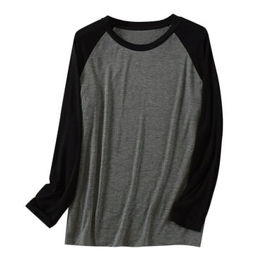 JIKNTTR Men's Pajama Top Long Sleeve T-Shirt Thin Homewear Tops Plus Size Loose Sleepwear Soft Comfy Tee Shirts Lightweight Sleep Tops