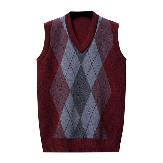 JIKNTTR Men's Pullover Sweater Vest Sleeveless V-Neck Knitted Vest Casual Sweaters Top Trendy Comfy Sweaters