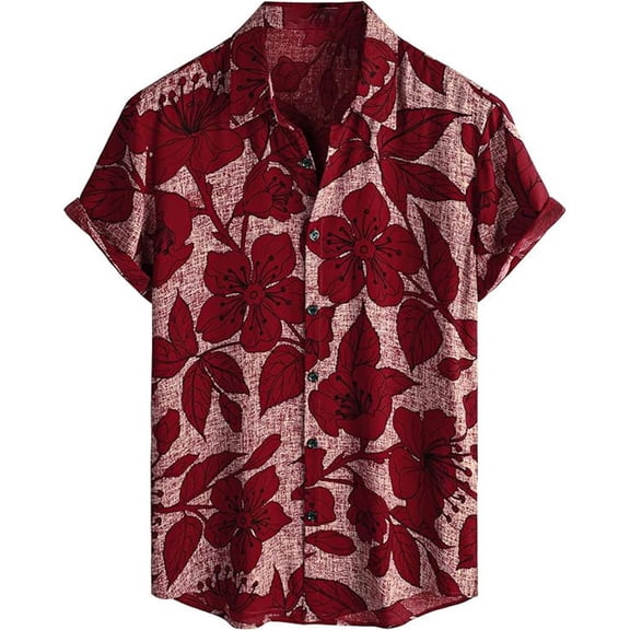 JIKNTTR Men's Short Sleeve Button Down Tropical Shirts Casual Floral Summer Beach Shirt Casual Long Sleeve Business Shirts