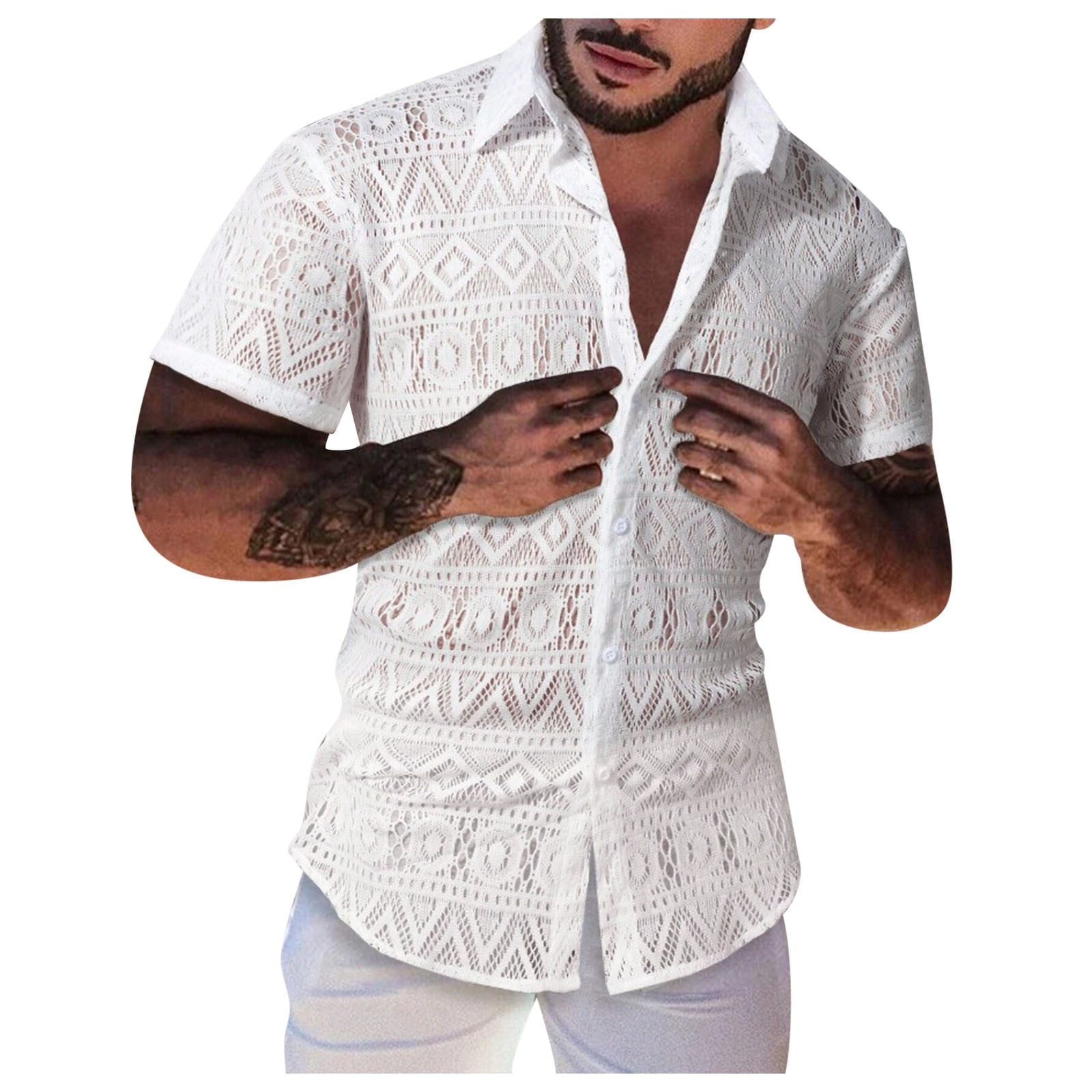 Linen Long Sleeve Vintage T Shirt for Men Clothing T-Shirt