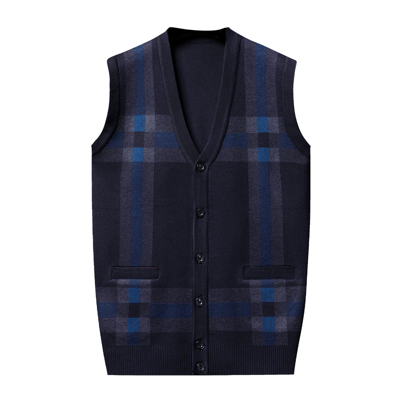 Sleeveless Button-Down Knit Vest