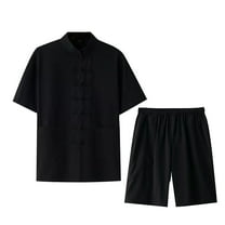 JIKNTTR Men's Summer Beach Outfits Linen Set 2 Piece Clothing Shirt Casual Set Short Sleeved Shorts Set Trendy Beach Tracksuits