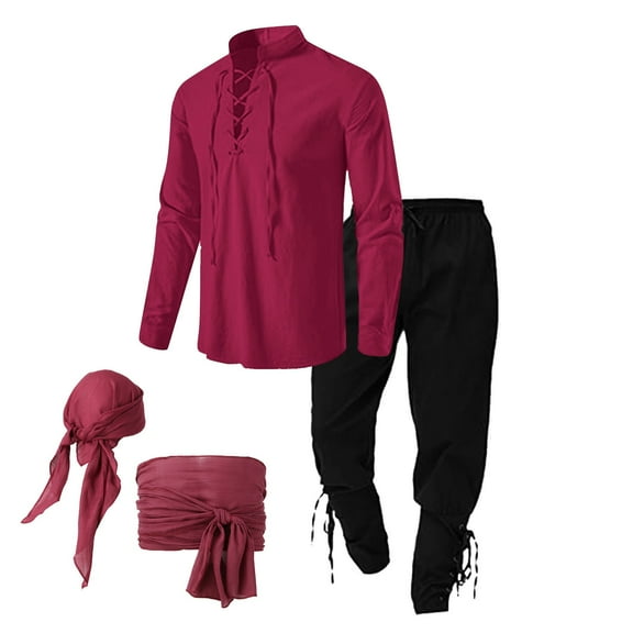 JIKNTTR Men's Summer Beach Outfits Mens Spring Autumn Vintage Set And Linen Four Piece Casual Beach Stand Shirt Size Loose Daily Casual Sport Suit