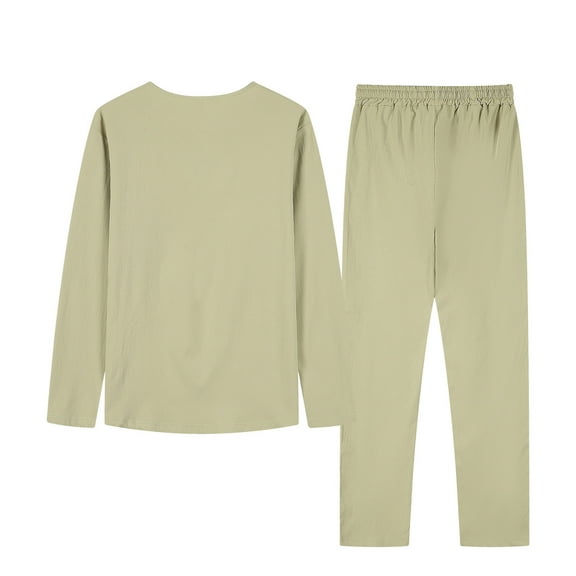 JIKNTTR Men's Summer Clothing Sets Spring Fashion Outdoor Leisure Long Sleeved Shirts Pants Set Loose Casual Yoga Outfits Daily Casual Sport Suit