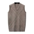 thumbnail image 1 of JIKNTTR Men's Sweater Vest V Neck Slim Fit Casual Sleeveless Knitted Pullover Sweater Fashion Knitwear Winter Sweaters Vest, 1 of 9