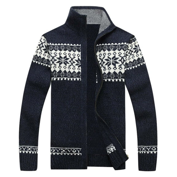 JIKNTTR Men's Sweaters Jacket Christmas Sweater For Mens Cardigan Fashion Casual Christmas Printed Sweater Coat Trendy Pullover Sweater