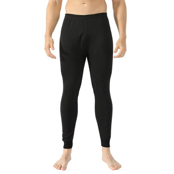JIKNTTR Men's Thermal Pants Autumn Winter Plus Size Underwear Bottom Long Johns Base Layer Leggings Knee Lined Underwear Trousers Thermal Underwear Bottoms