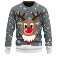 thumbnail image 1 of JIKNTTR Mens Christmas Sweater Fashion Christmas Print Crewneck Sweatshirt For Men Women Holiday Graphic Pullover Tops Lightweight Comfy Sweaters, 1 of 3