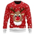 thumbnail image 1 of JIKNTTR Mens Christmas Sweater Fashion Christmas Print Crewneck Sweatshirt For Men Women Holiday Graphic Pullover Tops Stylish Sweater Coats, 1 of 3