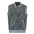 thumbnail image 1 of JIKNTTR Mens Full Zip Sweater Vest New Fashion Knitted Cardigan Stand Collar Casual Sleeveless Sweaters Versatile Pullover Vest, 1 of 4