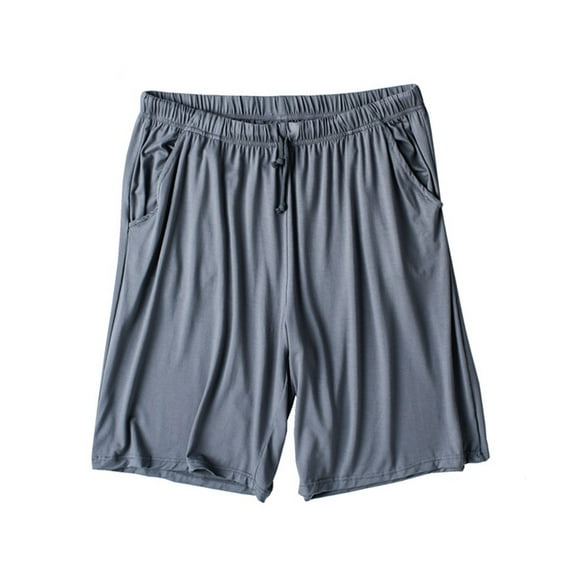 JIKNTTR Mens Pajama Shorts Bamboo Rayon Sleep Shorts Soft Comfy Casual Pants With Drawstring & Pockets Loungewear Soft Comfortable PJ Bottoms