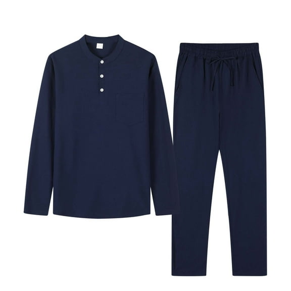 JIKNTTR Mens Short Sets 2 Piece Outfits Men's Spring Summer Fashion Outdoor Leisure Cool Ventilation Long Sleeved Pants Set Loose Leisure Walking Outfits