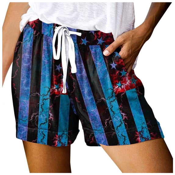 JIKNTTR Running Shorts For Women Casual Drawstring Shorts Summer Elastic Waist Shorts Pocketed Pants Running Shorts Pocket Sporty Shorts