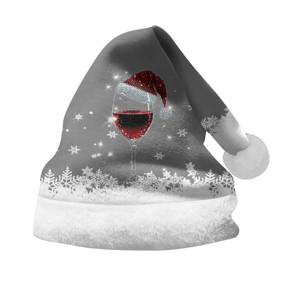 JIKNTTR Santa Hat Adult Children Winter Christmas Hats Cute Graphic Hat Comfy Funny Print Xmas Holiday Hat Christmas Decorative Hats